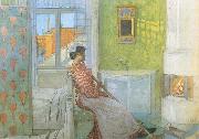 Carl Larsson, Reading on the Veranda